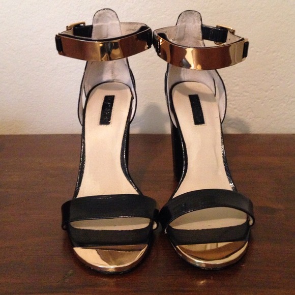 Topshop Rhodium metal trim heels