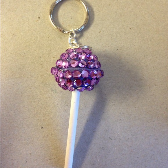 Purple Bling Lollipop Key Chain