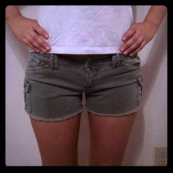 Army Green cut off shorts