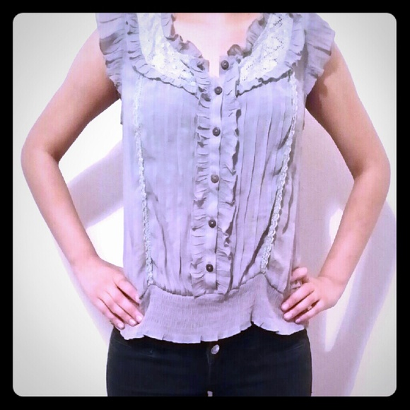 Gray Lacey Top