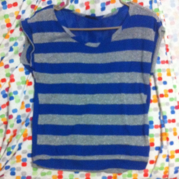 Blue and silver blouse