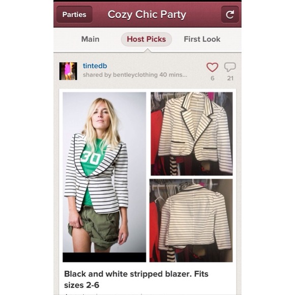 🎉HOST PICK 3X🎉Black/white blazer. Fits sizes 2-6 - Picture 4 of 4