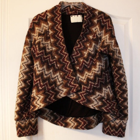 🎉HP🎉Mike Gonzalez Zig-Zag Crop Warm Snap-Front Jacket - Picture 2 of 4