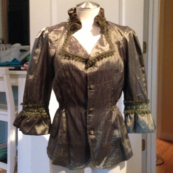 Vintage Victorian inspired olive jacket.