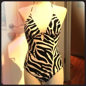 Old navy zebra one piece swim suit!
