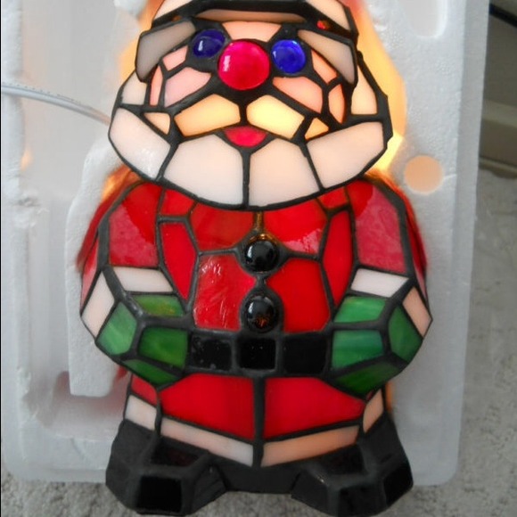 NEW! Tiffany Style Santa Bobble head lamp!