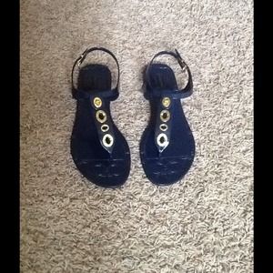 Bundle Coach Phila Navy Blue Sandals & Scarf