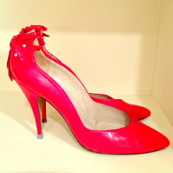 Vintage 80's Leather Heels - Picture 1 of 4