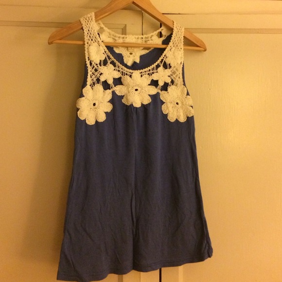 Blue Crochet tank top