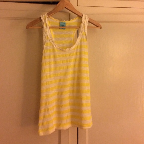 Nordstrom H.I.P yellow and white tank