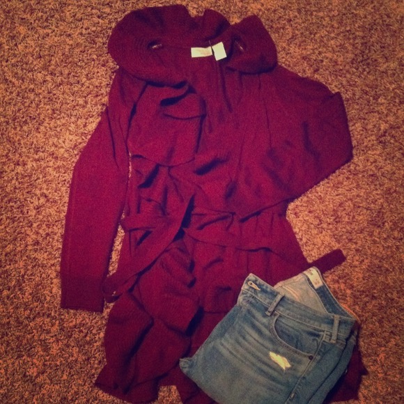 ON HOLD Redish/maroon Cardigan