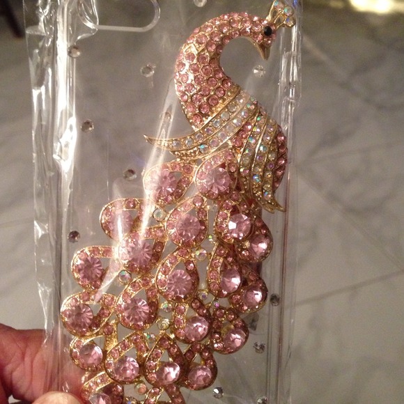 I phone 5 crystal case for with pink peacock?