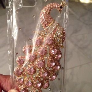 I phone 5 crystal case for with pink peacock?