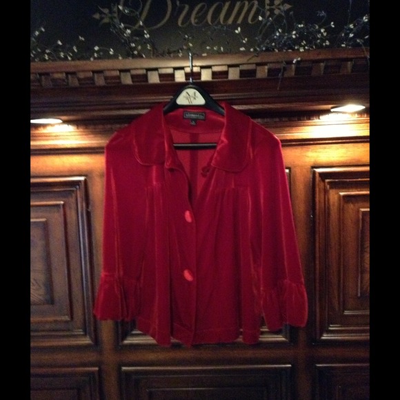 Elements red velvet jacket great for Christmas