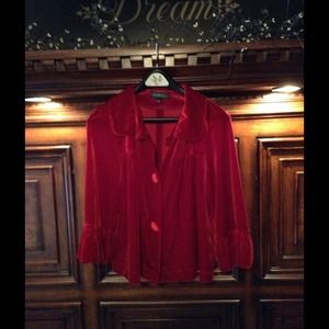 Elements red velvet jacket great for Christmas