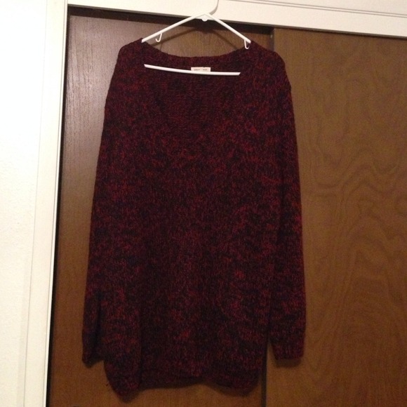 silence + noise Sweaters - Red & black sweater