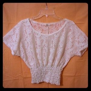 Adorable Off-White Lace Top - Medium