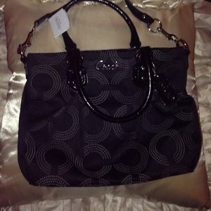 Black purse with silver accents