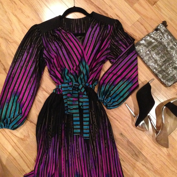 SOLD********Vintage colorful wrap ombré dress
