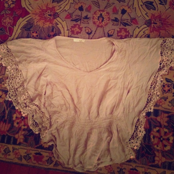 Lush Beige Boho Crop Top