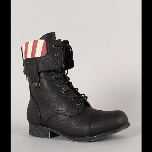 💋SOLD OUT💋 American Flag Combat Boots - Picture 4 of 4