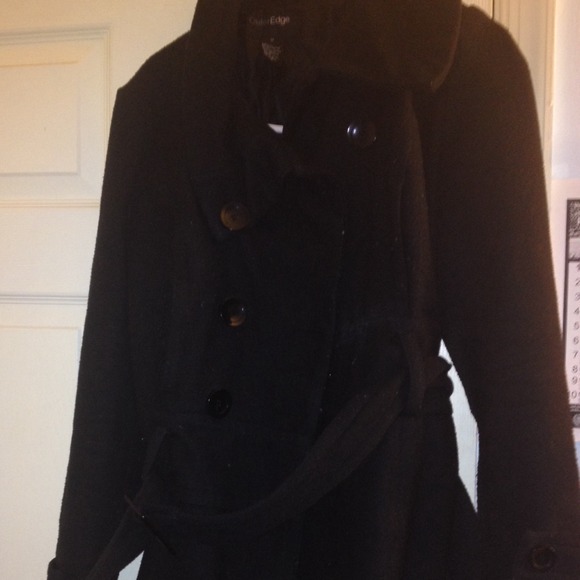 Black winter peacoat