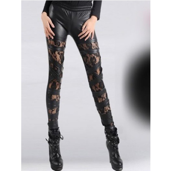 Accessories - Sexy lace matching leather legging