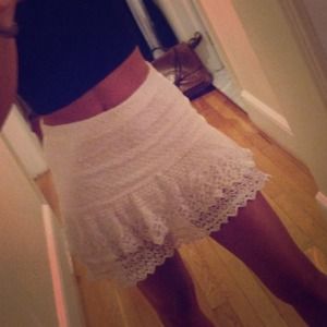 H&M Ivory crochet/lace shirt