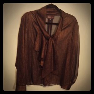 Sheer black and gold top