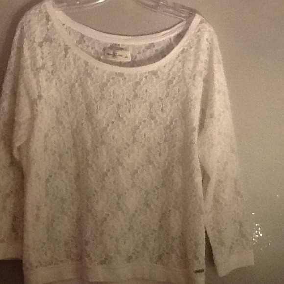 White lace Abercrombie & Fitch top.