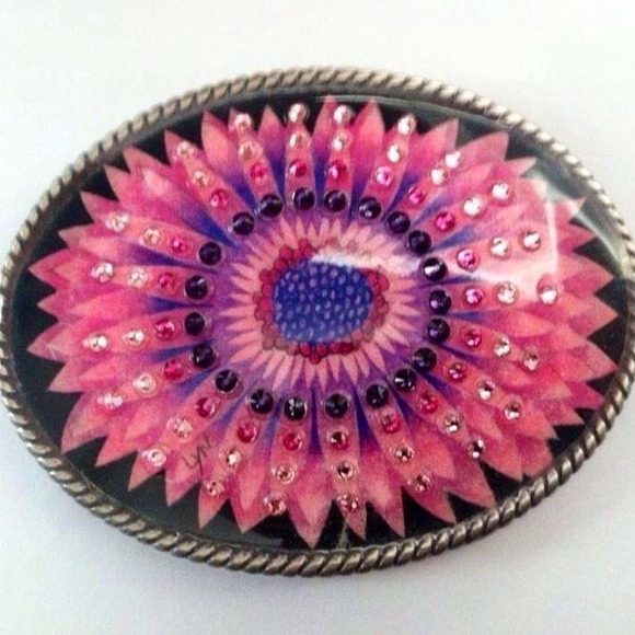 Customized Belt Buckles Embellished in Swarovski C