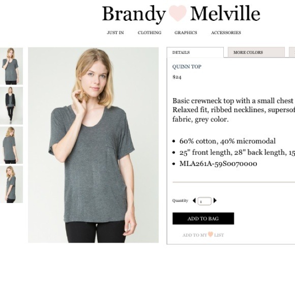 Brandy Melville Tops S O L D Brandy Melville Quinn Top Poshmark
