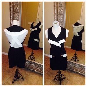 Vintage black & white romper