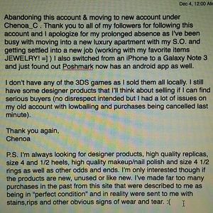 Moving to new account