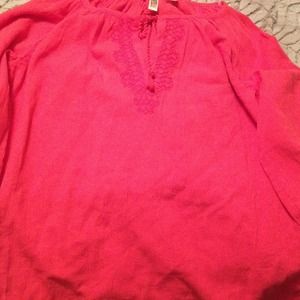 Nwt Coral peasant top