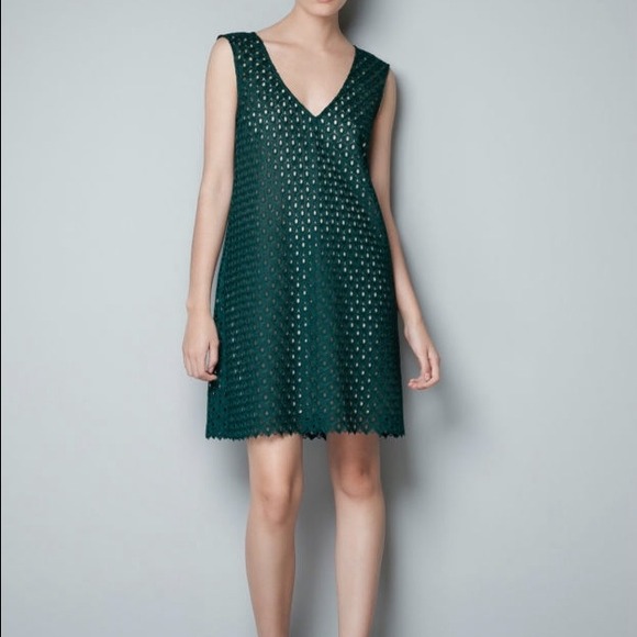 NWT Zara 2 layers green dress
