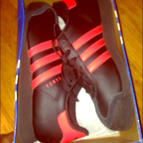 orange & black Adidas.