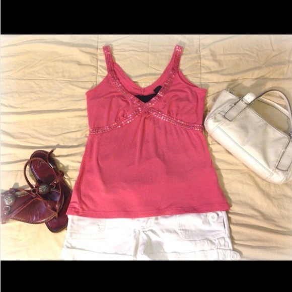 Pretty Pink Tank with sparkly sequins - Picture 2 of 3
