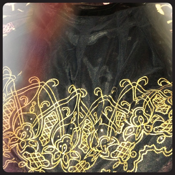 Black with gold skirt