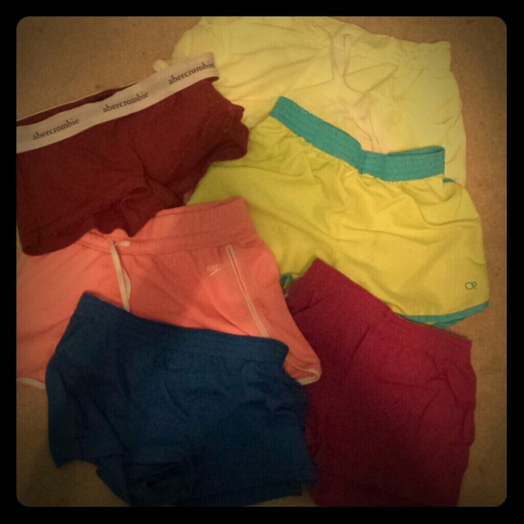 6 pairs of different brands of athletic shorts