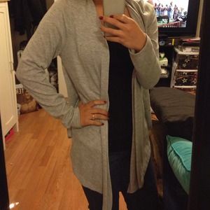 Grey Open Cardigan