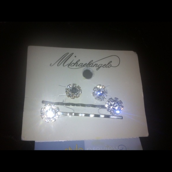 Crystal earrings & hair clips elegant understated