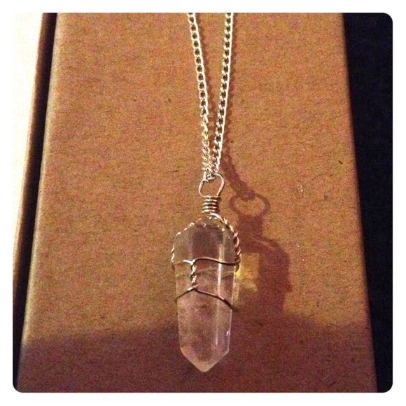 Silver wrapped double terminated quartz crystal