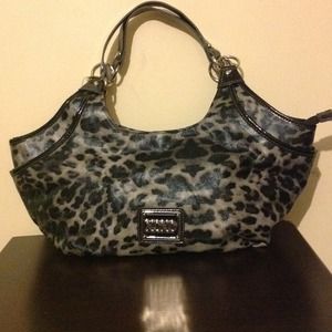 Xoxo black and gray leopard print purse