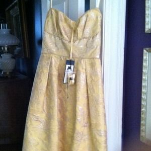 BCBG strapless brocade dress