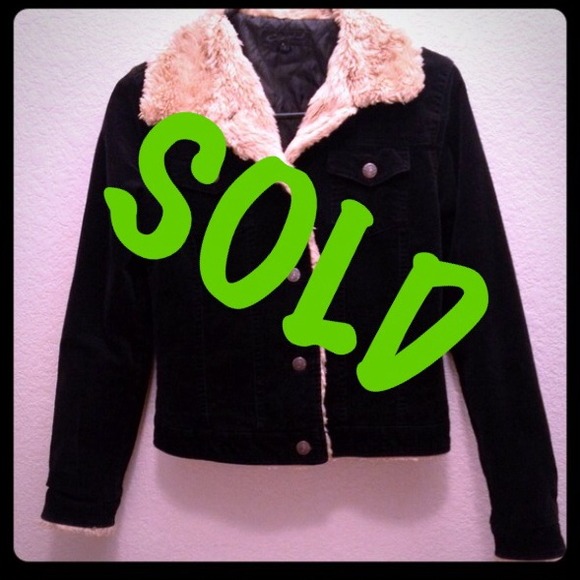 Cute Black/Tan Faux Fur Jacket