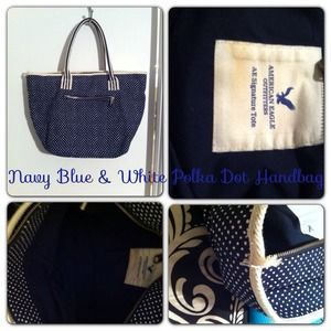 Navy & White handbag and gold leaf necklace4 ejack