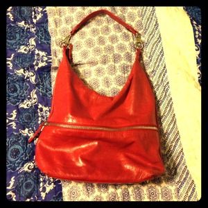 Red leather Hobo purse
