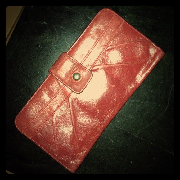 Red leather Hobo wallet