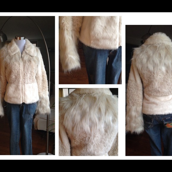 Laundry Off-White Faux Shearling Cropped Jacket - Picture 4 of 4